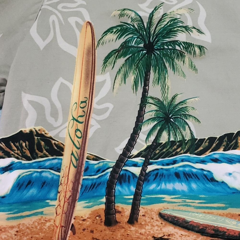 Hawaiian Surf Board Button-Up Shirt XL Vintage 90s Y2k - Picture 5 of 9